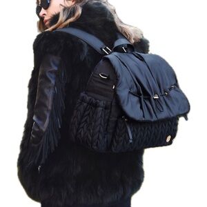 HAPPY Brand Levy Diaper Bag Backpack in Black